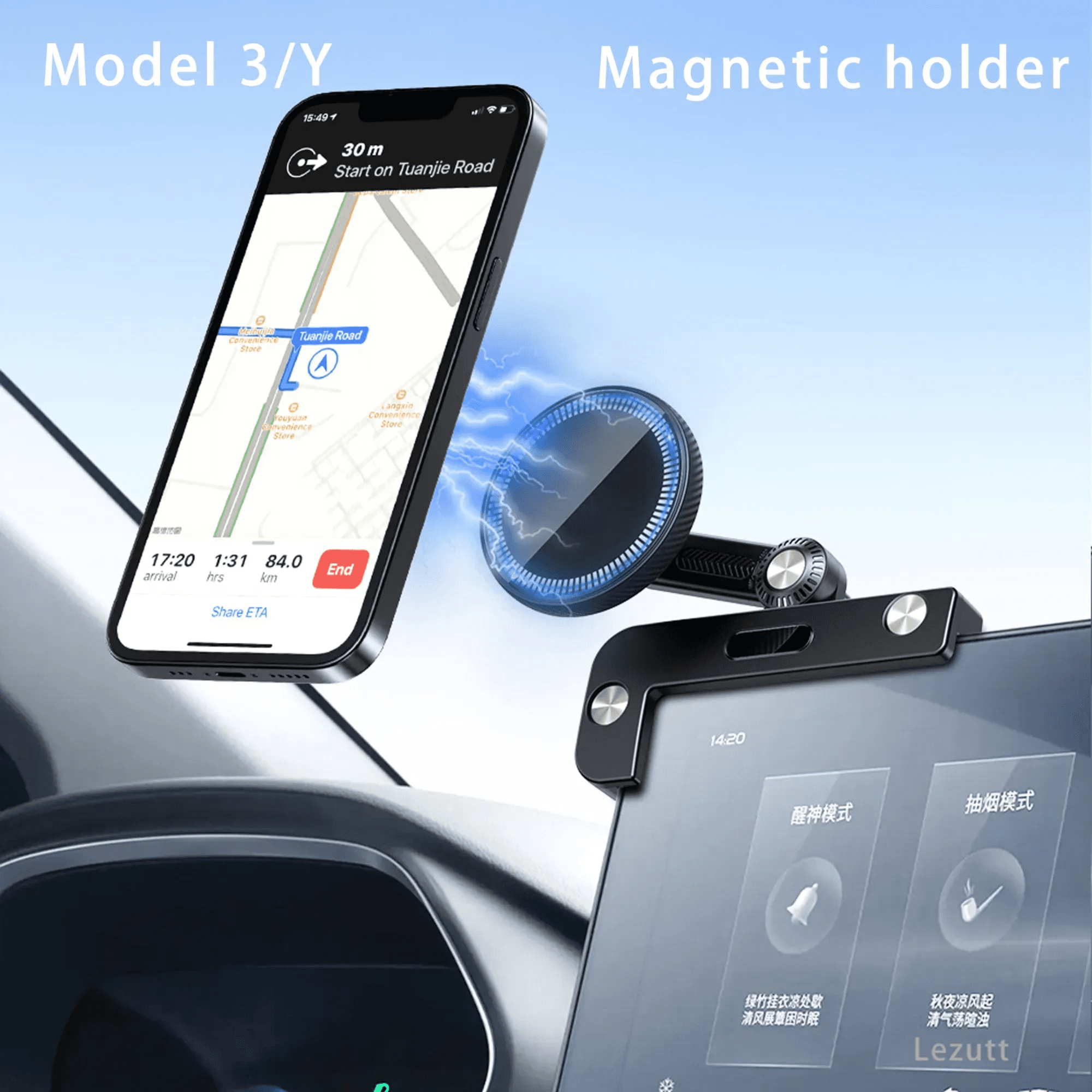 Car Phone Holder To Car Screen on Side To Support Frame- Appps2car
