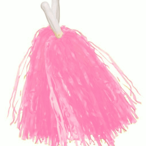 Pink Color Plastic Party Zoom Cheerleader Pom Poms