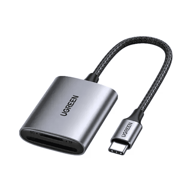 Ugreen SD Card Reader 2-in-1 USB C / SD/TF Memory Card Reader Dual Slot / 5GB/s / USB 2.0 / 2TB Capacity / Aluminum Case / CM401 - Black