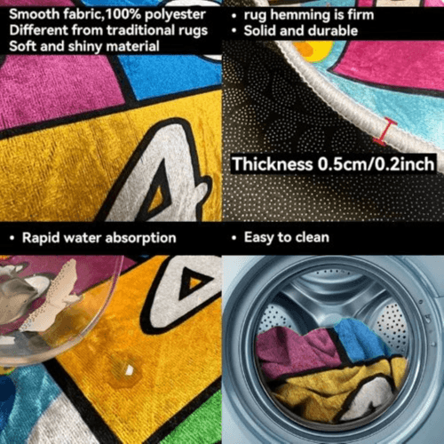 Tayagxg Hopscotch Velvet Mat – Non-slip, Washable (60×150cm)