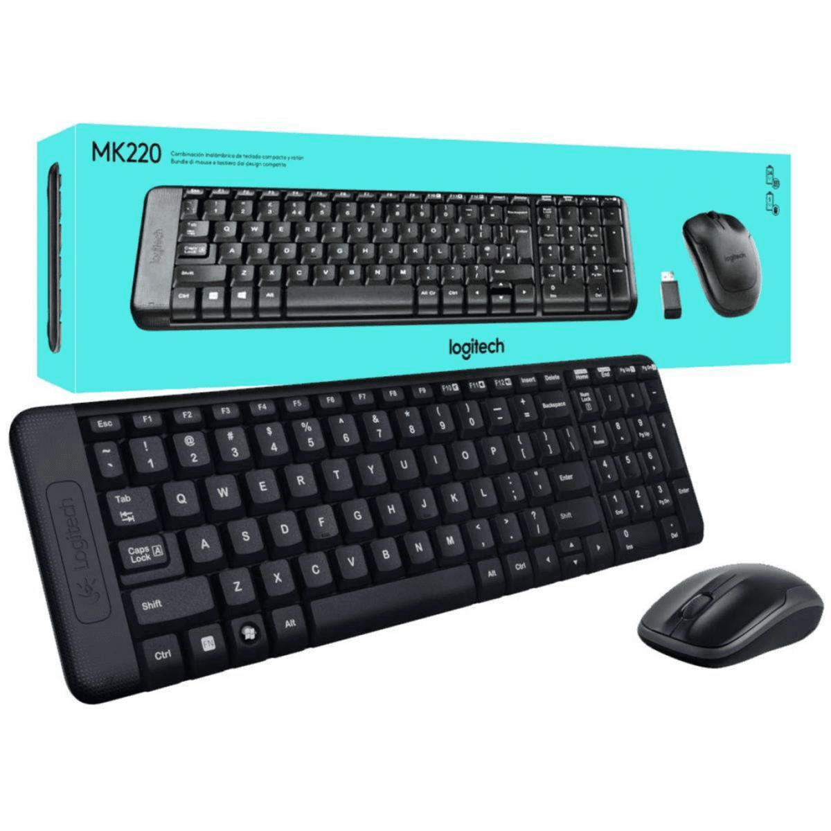 Logitech Mk220 Wireless Keyboard and Mouse Combo-Arabic