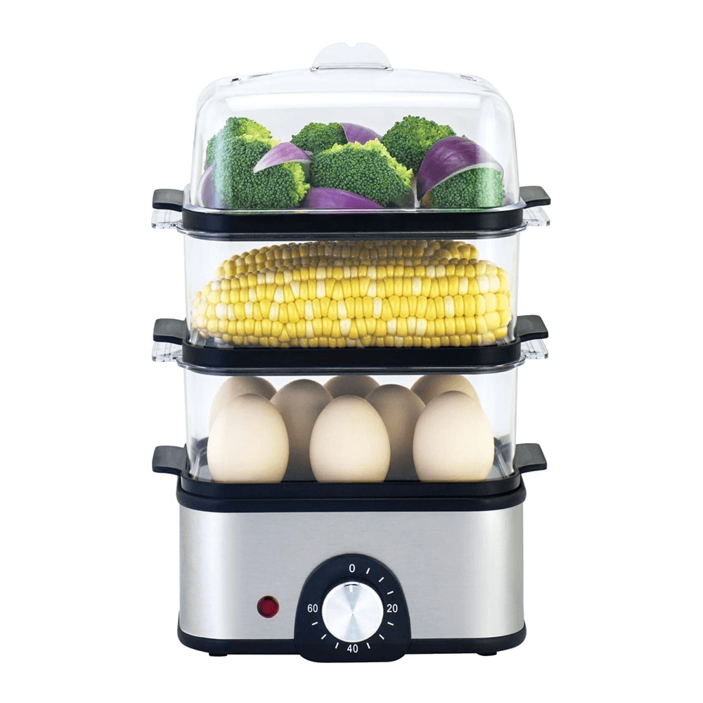 Green Lion 3-Tier Egg Cooker, Egg & Vegetable Steamer, 16eggs Capacity, 500mL Water Reservoir