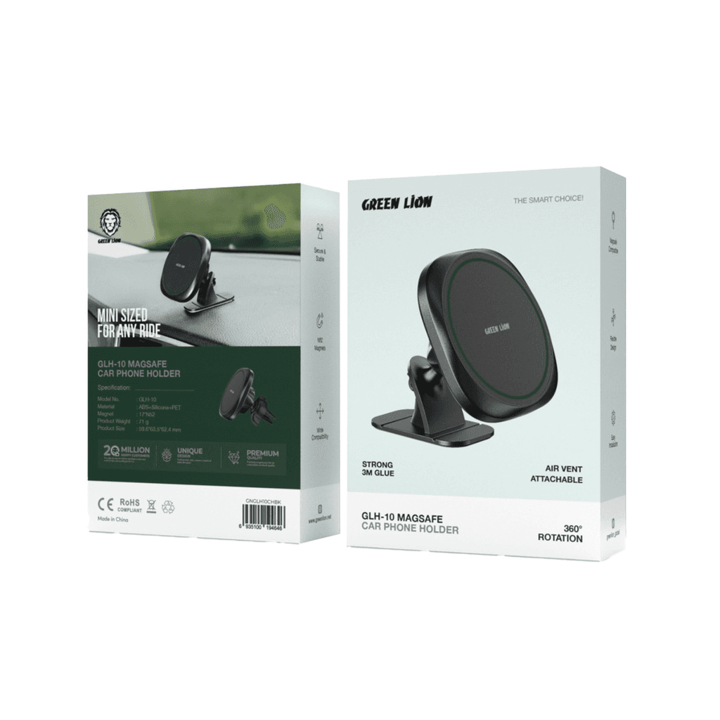 Green Lion GLH-10 MagSafe Car Phone Holder - Black