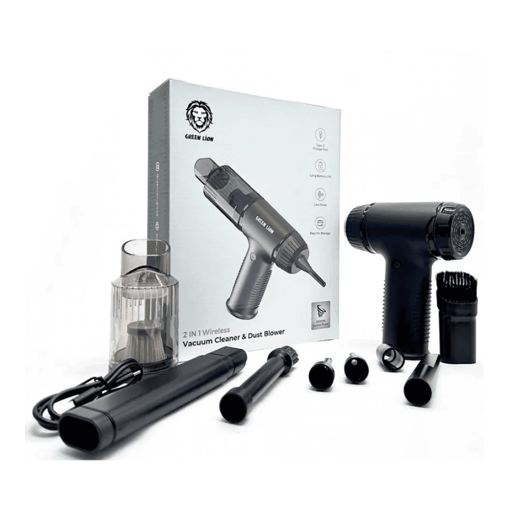 Green Lion 2 in 1 Wireless Vacuum Cleaner & Dust Blower 55W - Black