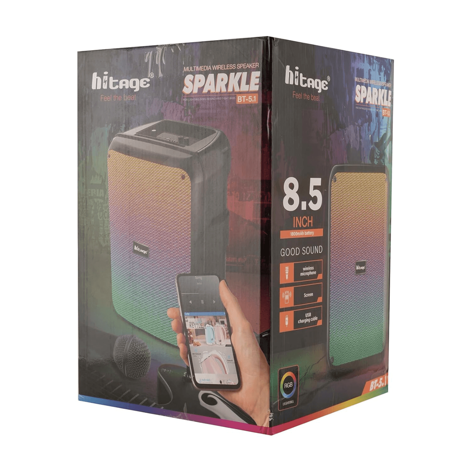 Hitage BT 5.1 Sparkle Bluetooth Speaker with Wireless MIC