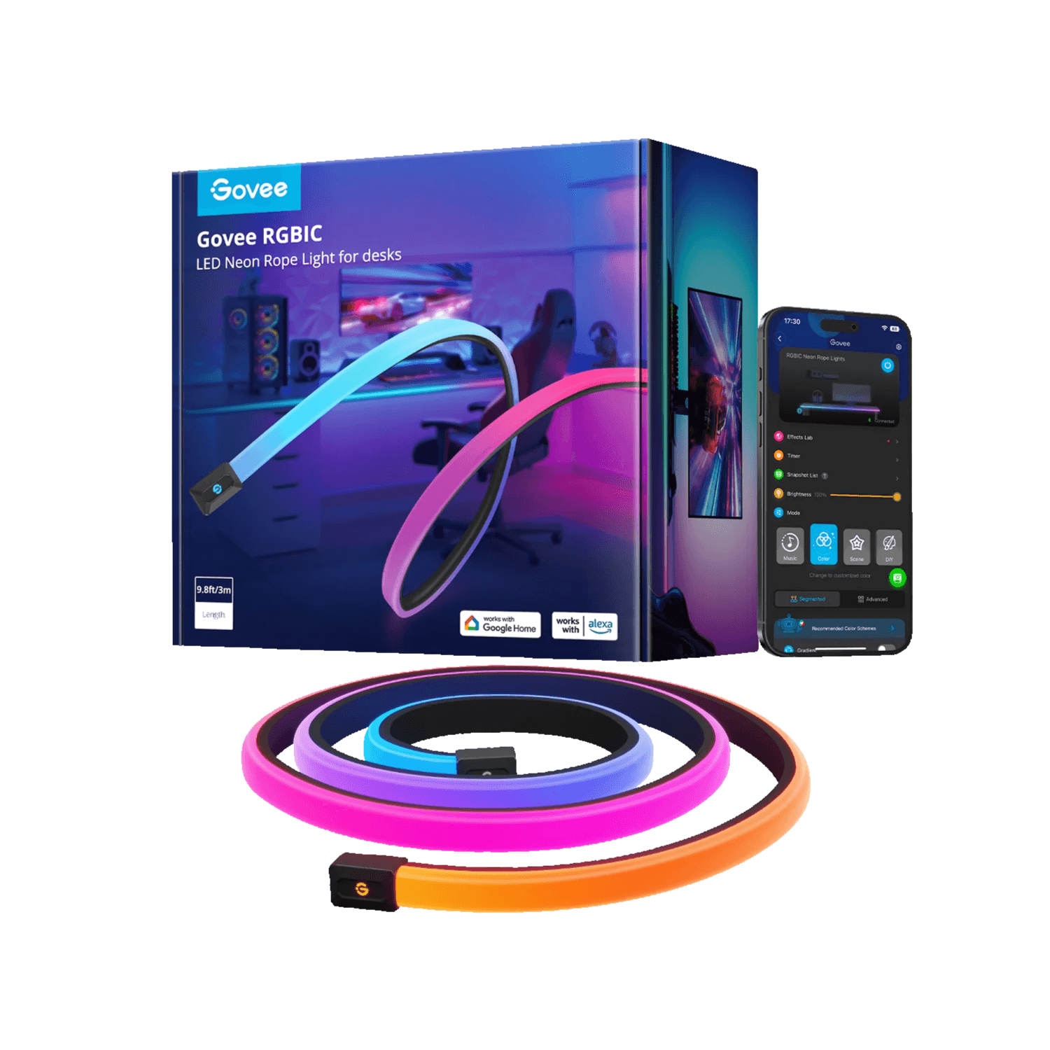 Govee RGBIC LED Neon Rope Lights for Desks 3m - H61C3