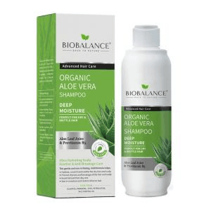 Biobalance Organic aloe vera shampoo deep moisture for ultra hydrating scalp soother & anti-breakage care 330ml