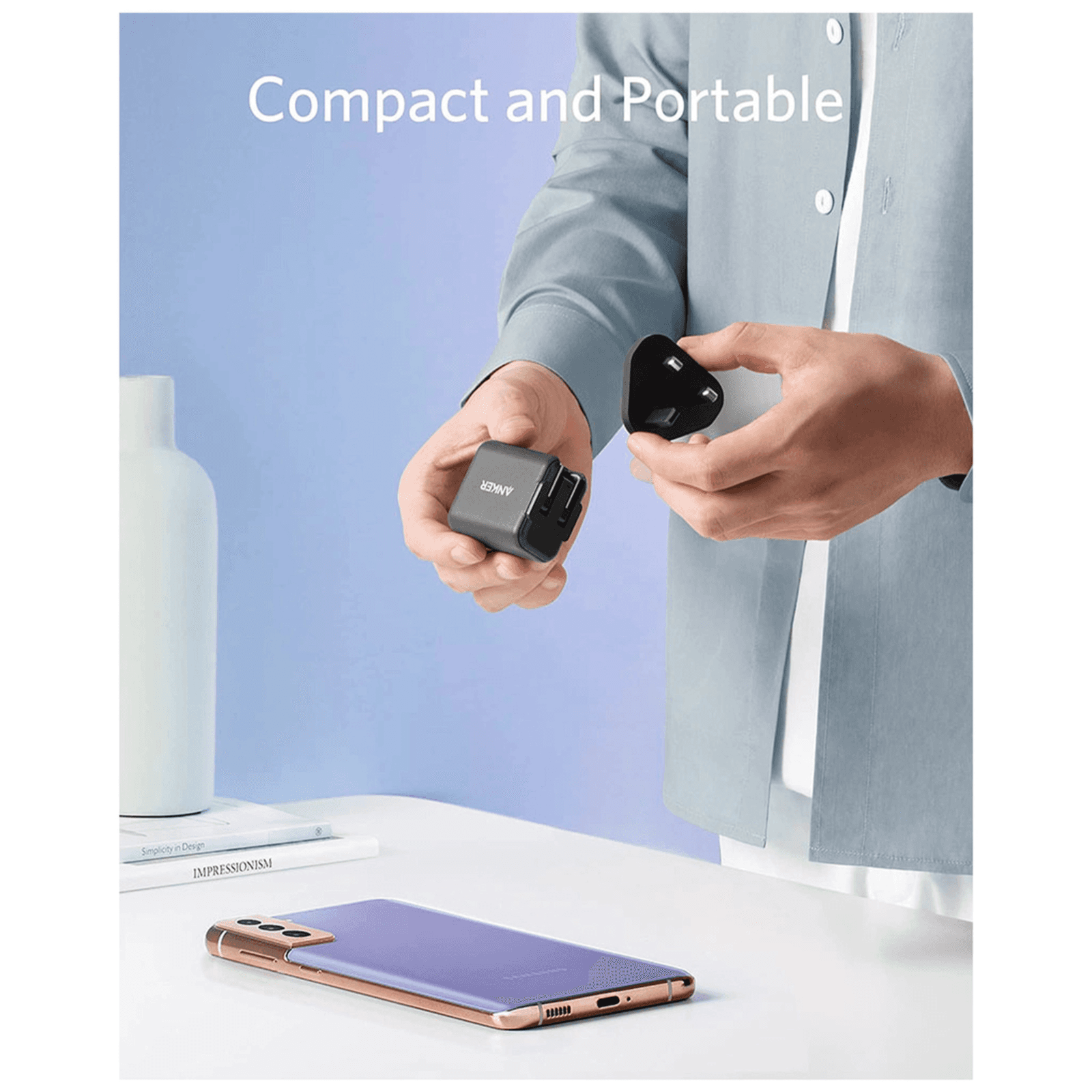 Anker compact Fast Charger 25W C type Universal Pin -US,EU,UK A2058h11