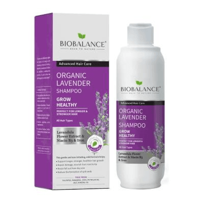 Biobalance Organic Lavender Shampoo Grow Healthy for support longer & healthier hair growth 330ml