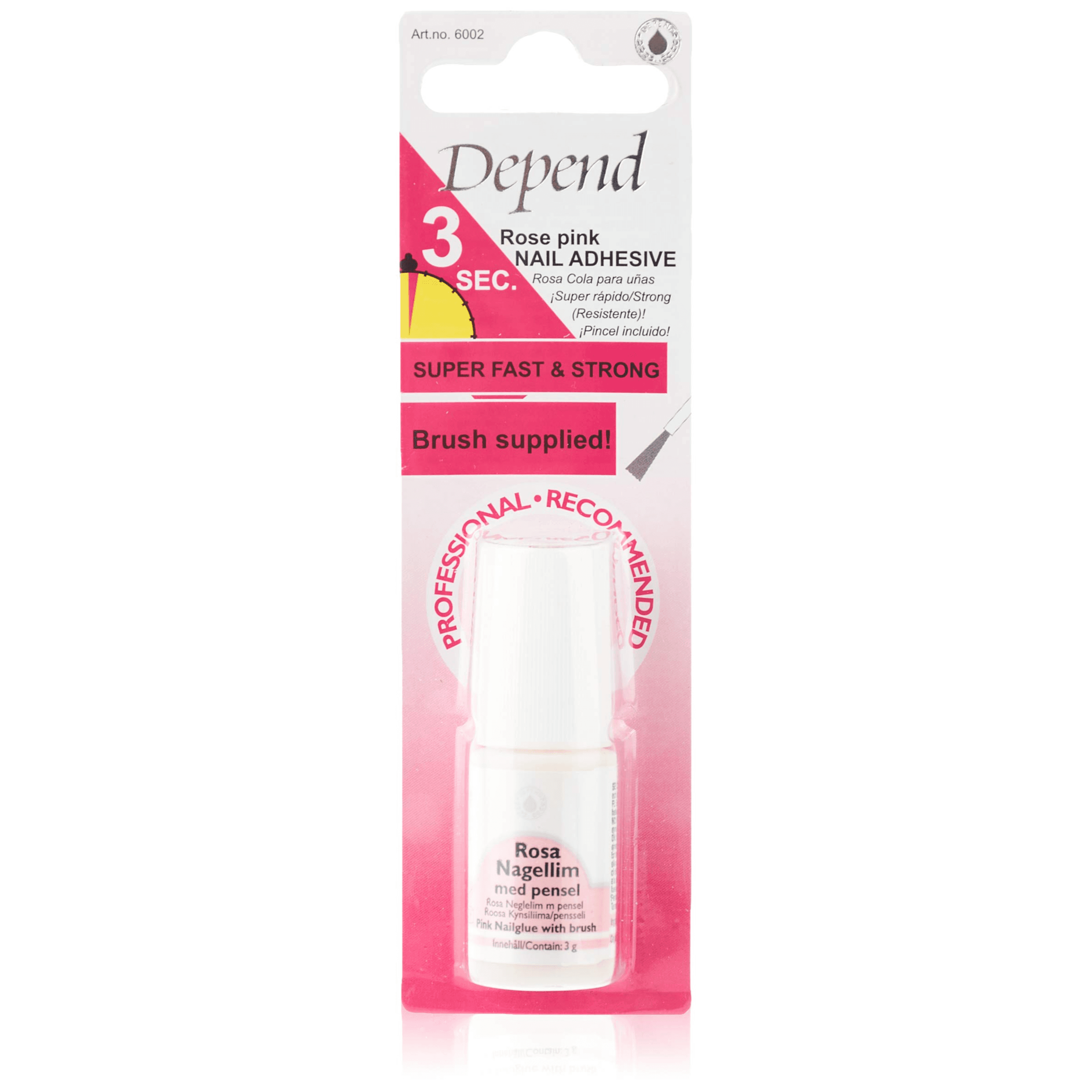 Depend 6002 Rose Pink Nail Glue with Brush 3gm