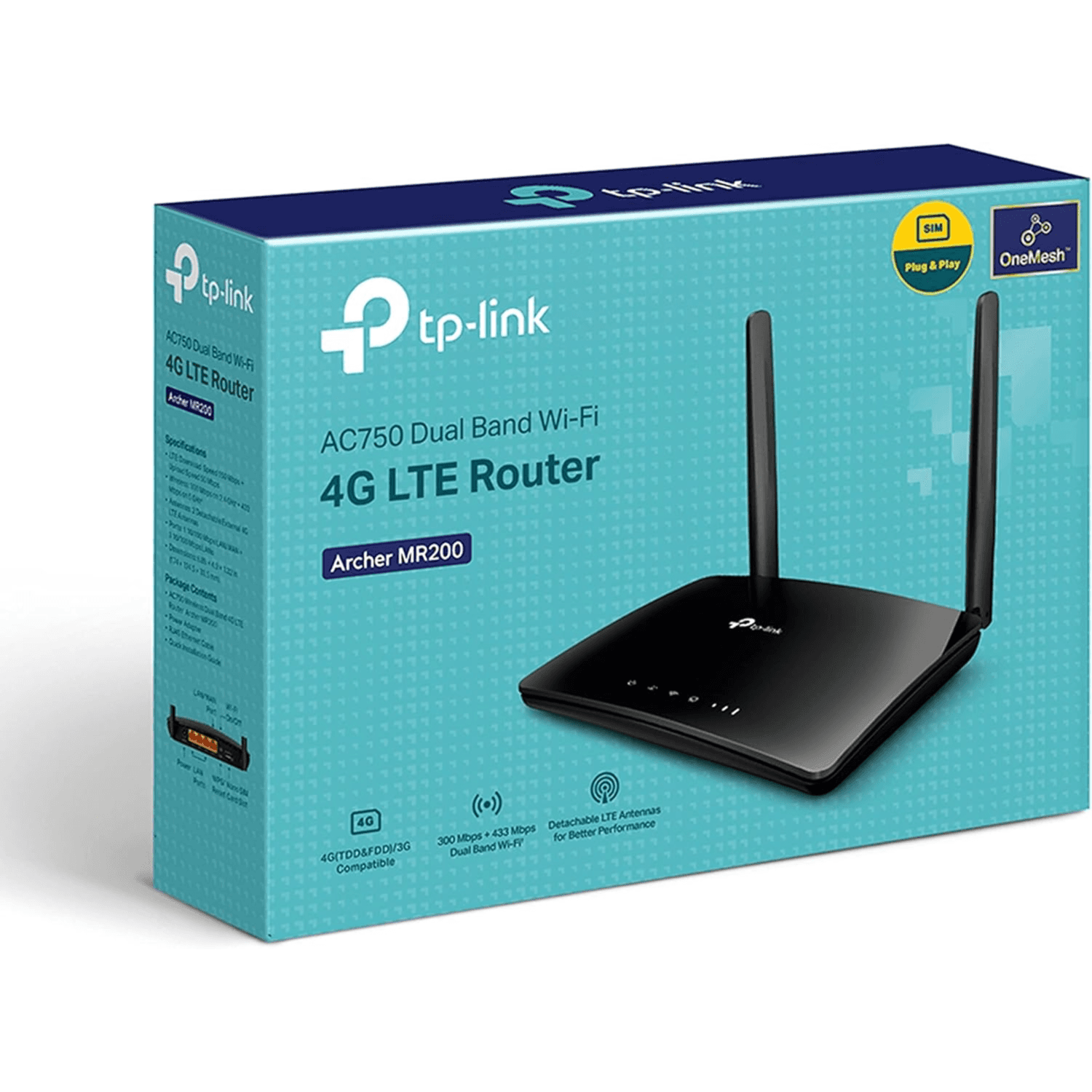 TP-Link Archer MR200 AC750 Wireless Dual Band 4G LTE WiFi Router Sim Slot