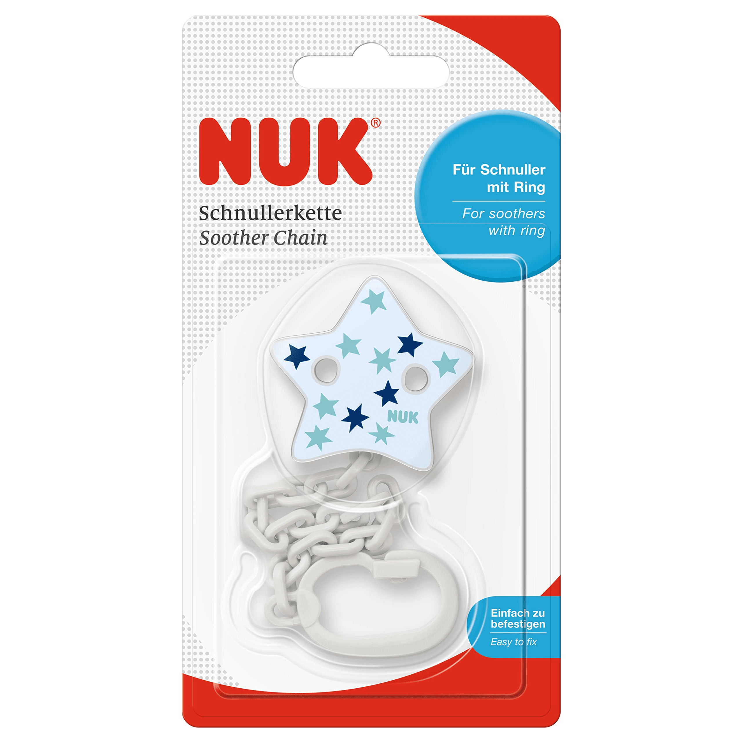 Nuk Soother Chain Blue Boy 1pcs
