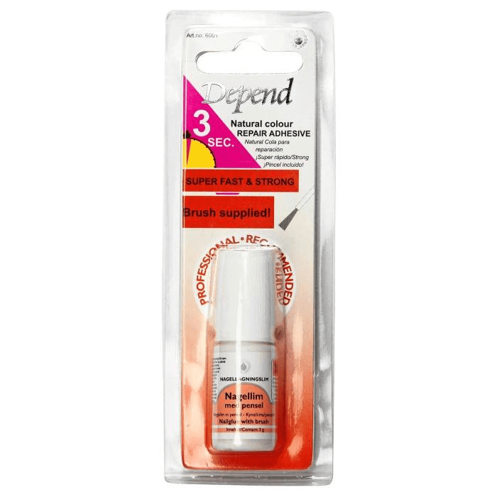 Depend 6001 Nail Glue Natural Color Repair With Brush 3gm