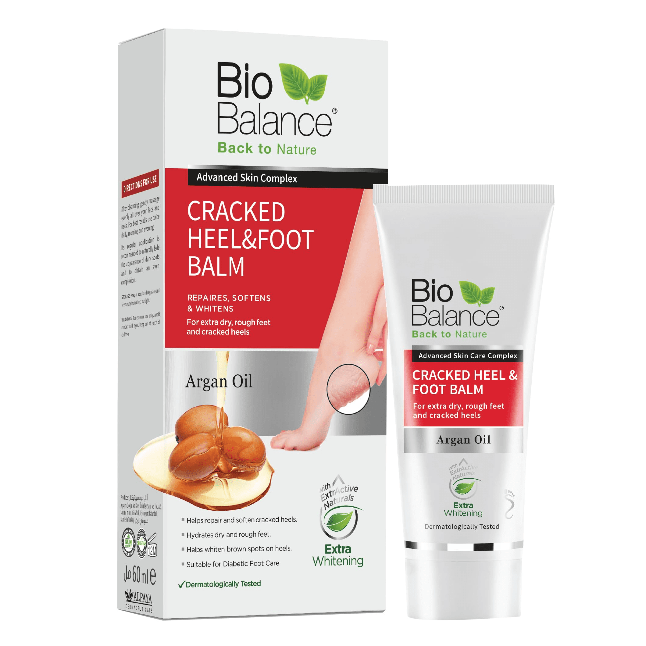 Biobalance Cracked Heel & Foot Balm With Argan Oil Repair,soften & Whiten For Extra Dry & Rough Cracked Heel 60ml