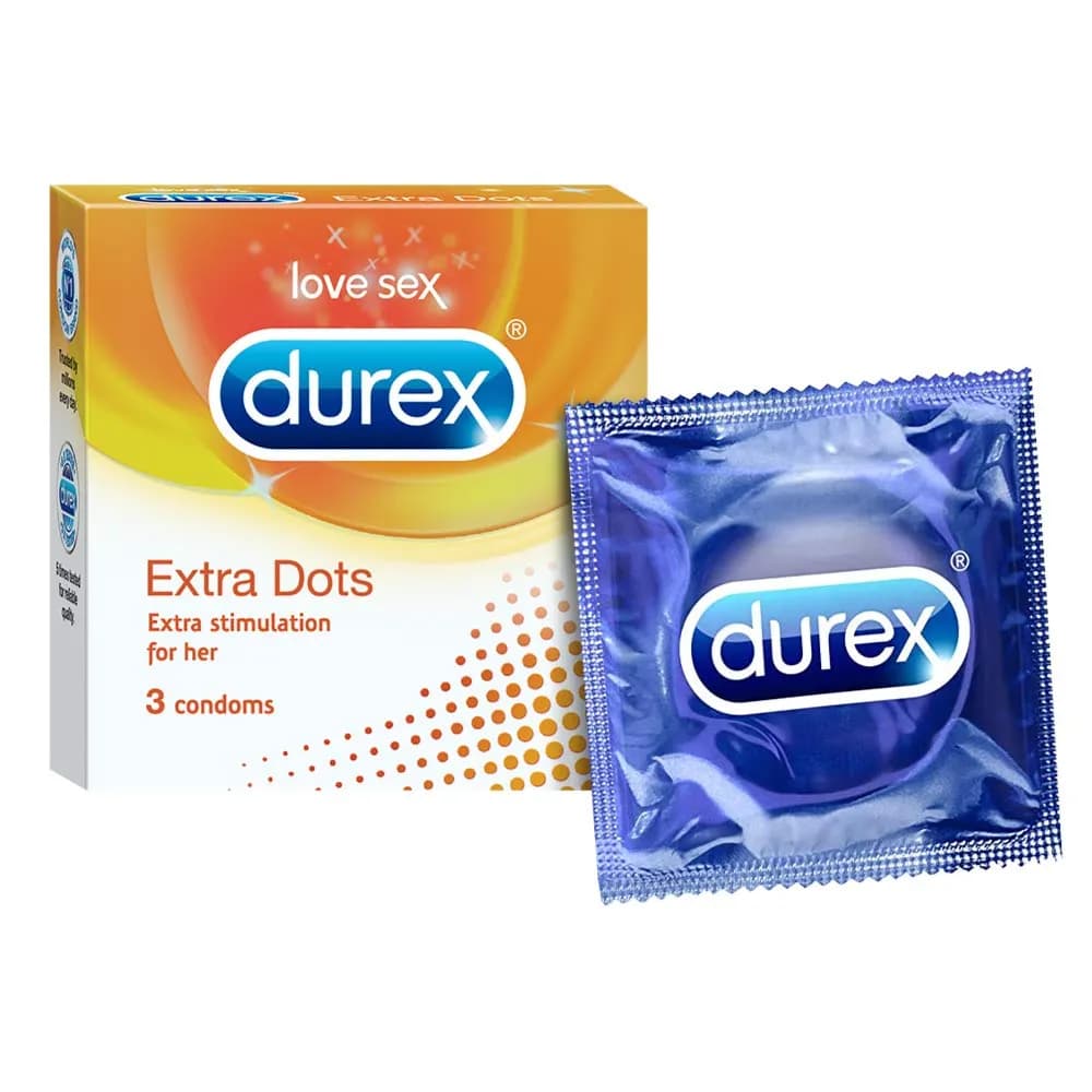 Durex Extra Dotted Condoms for Men 3 Pieces