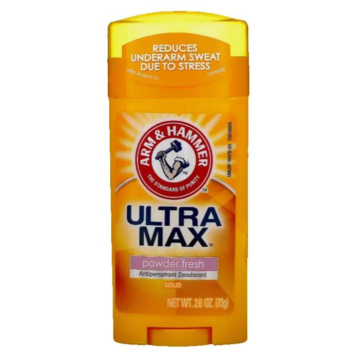 Arm & Hammer Ultramax ، مزيل عرق صلب مضاد للتعرق ، مسحوق منعش. 2.6 أوقية 73 جرام. الولايات المتحدة الأمريكية. ١٩٤٧٠ هـ