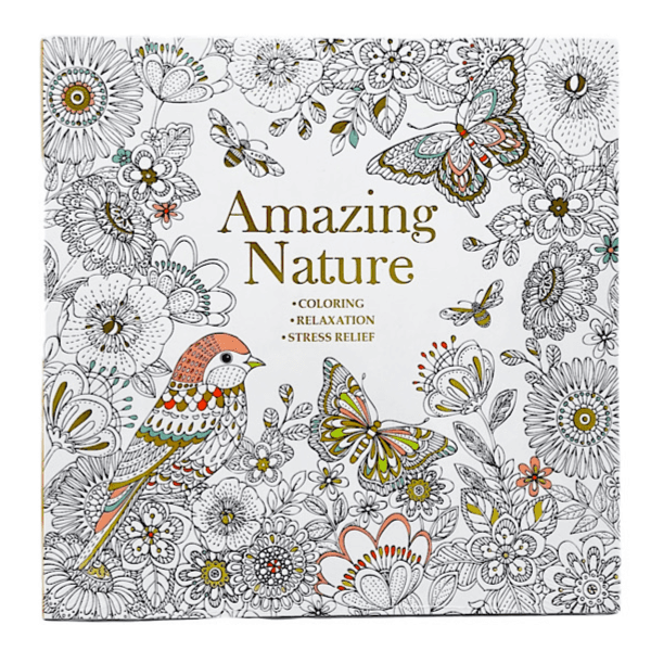 Bookey Amazing Nature Coloring Book With Hidden Jewels, For Coloring, Relaxation, And Stress Relief, Size 25x25cm - 9822