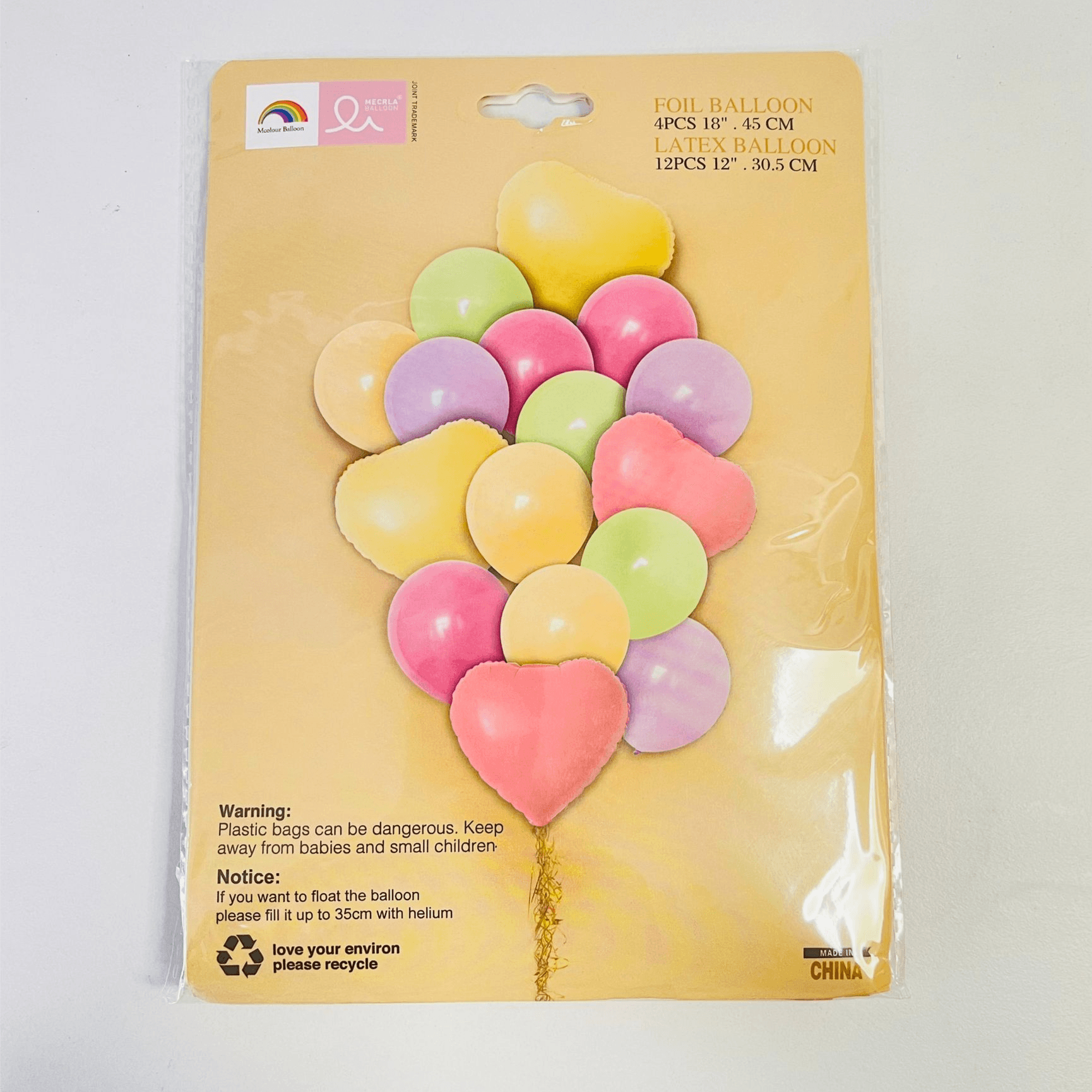 Colorful Pastel Foil Balloon Without Air And Helium