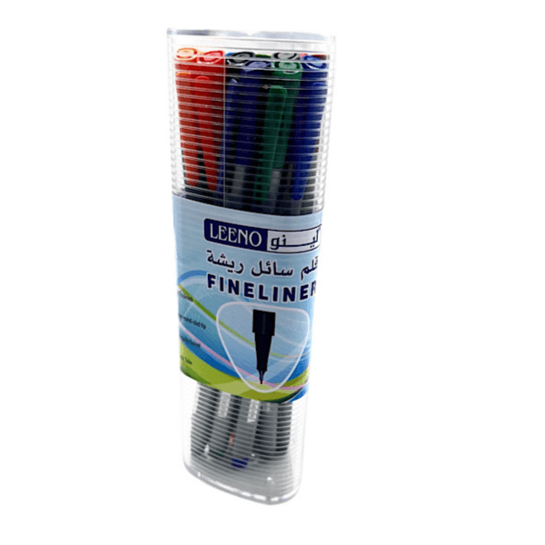 Leeno Triangular Pens Multiple Colors Fineliner 0.4mm, 12 Pieces - 9904