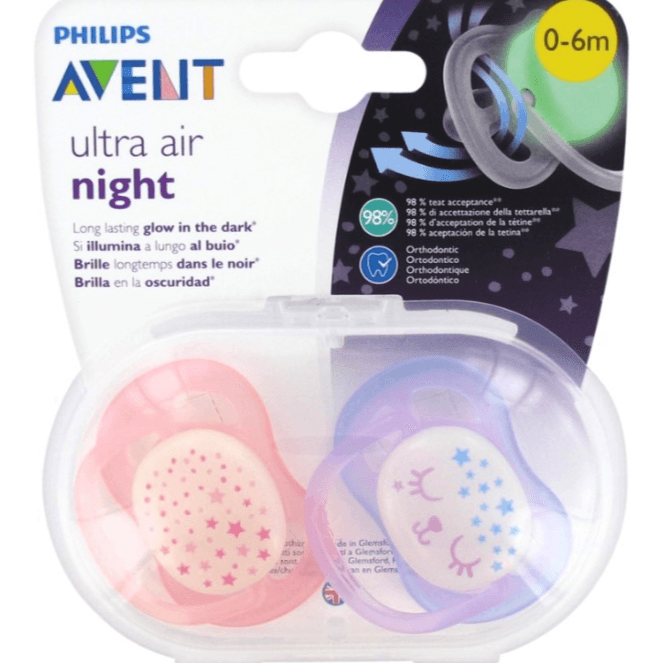 Philips Avent Soother Ultra Air Night 0-6 Months Pink And Purple 376.12