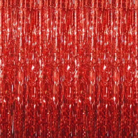 Foil Red Curtain Backdrop 2m Height 1m Width