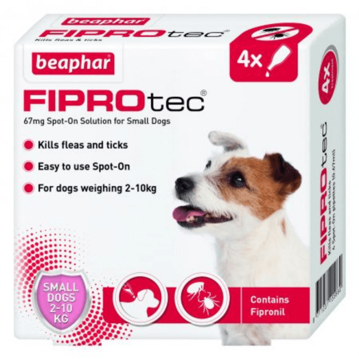 Fiprotec Spot-On for Small Dog kills fleas and ticks  - 4 Pipettes