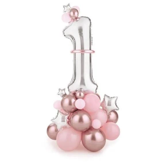 Star Number Balloon Center Piece Pink