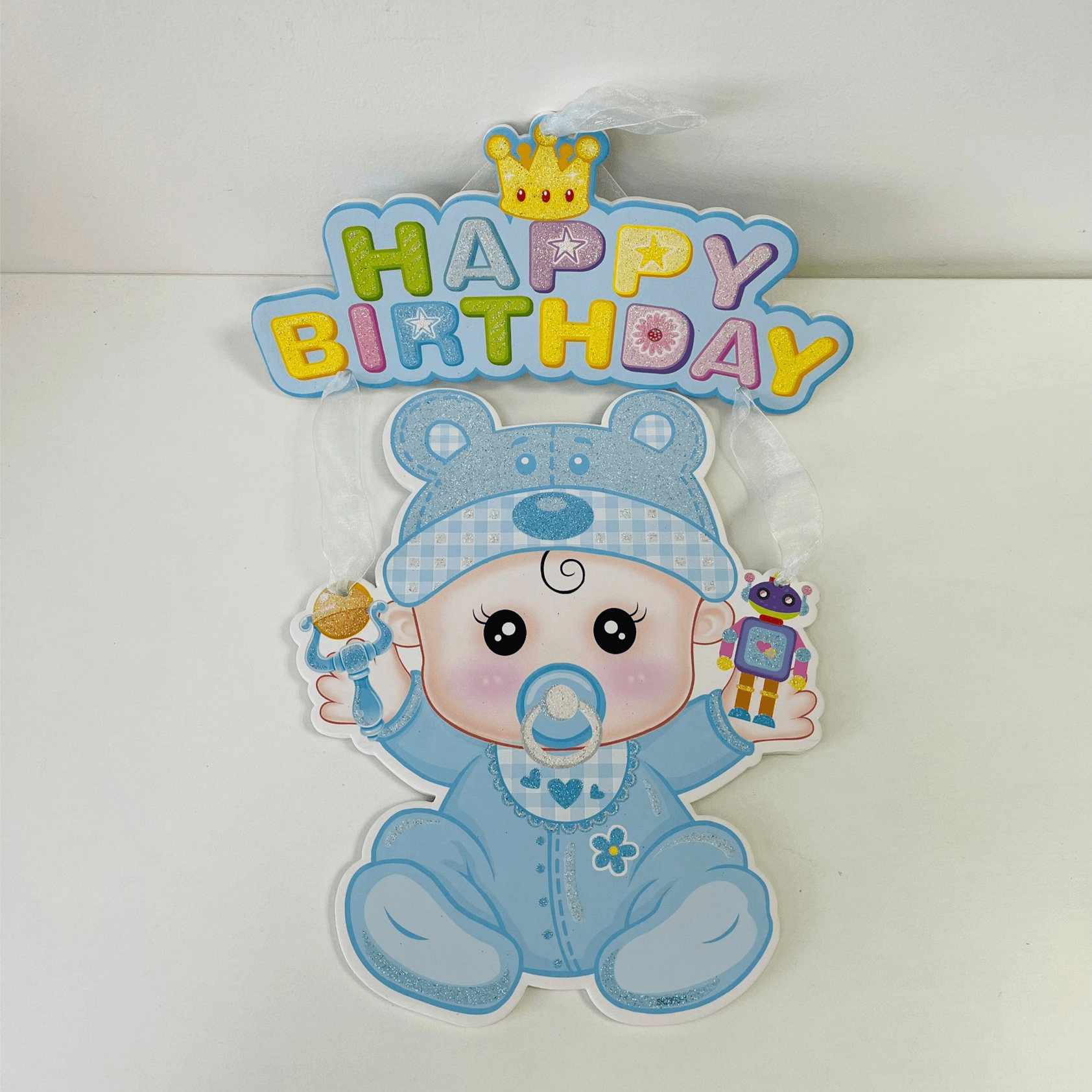 Blue Baby Boy Birthday Banner