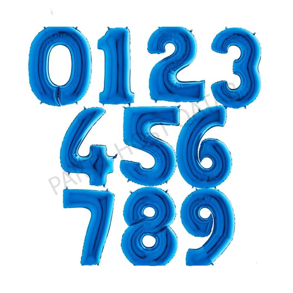 Blue Number Foil Balloon 40 Inch Helium(Italy) 75Qr Each