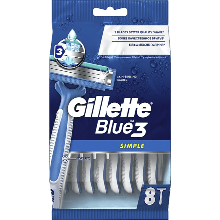 Gillette Blue 3 Simple 8 Pieces