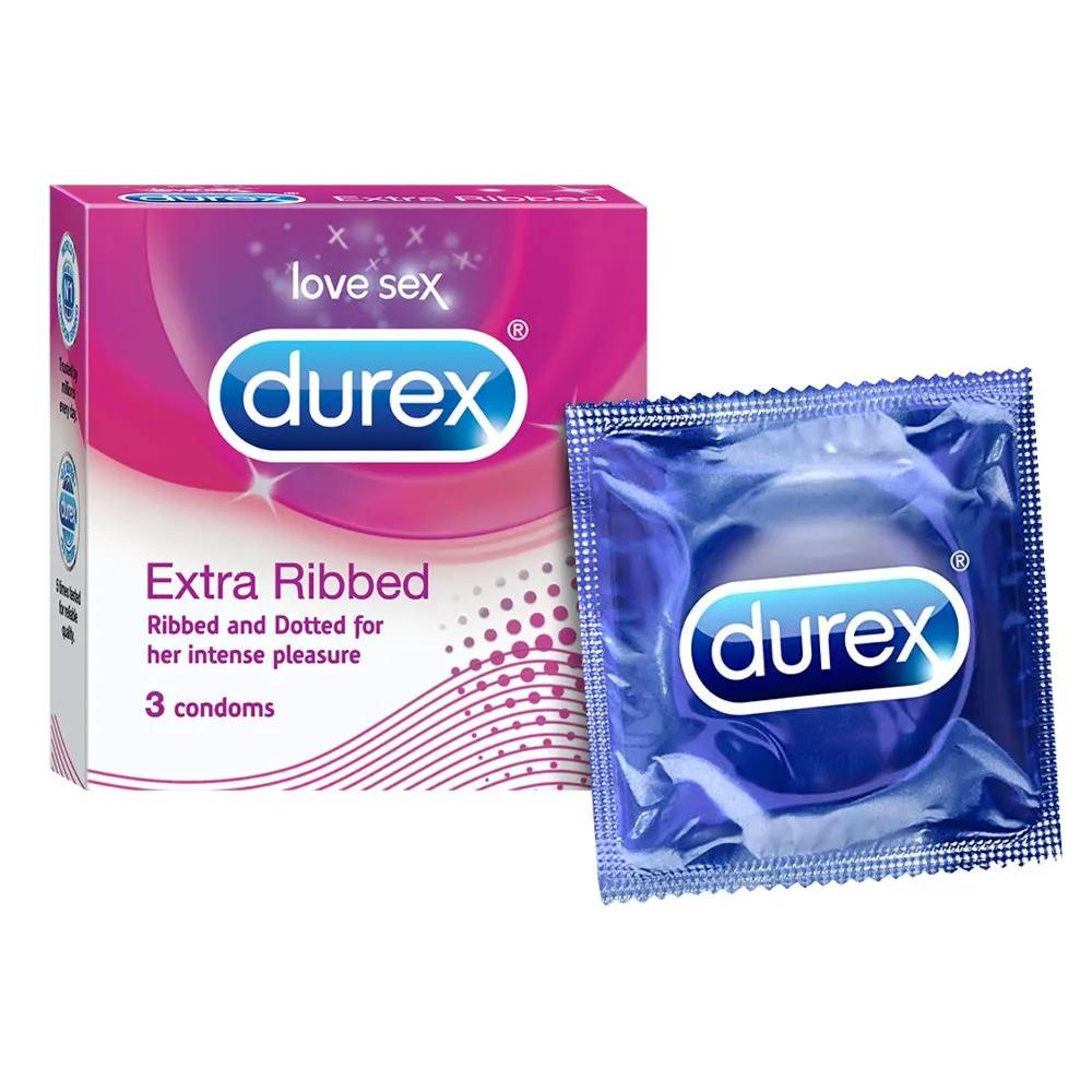 Durex Condoms Extra Ribbed 3's