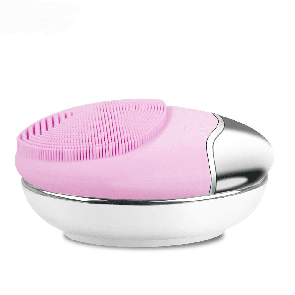 Wireless Silicone Facial Cleanser And Massager - Light Pink