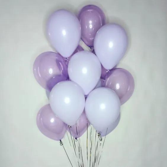 12'' Hellium Balloon Bunch Macaron Violet