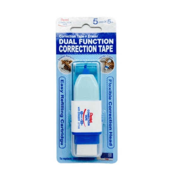 Pentel Dual Function Correction Tape With Eraser Size 5mmx 5m - 11655