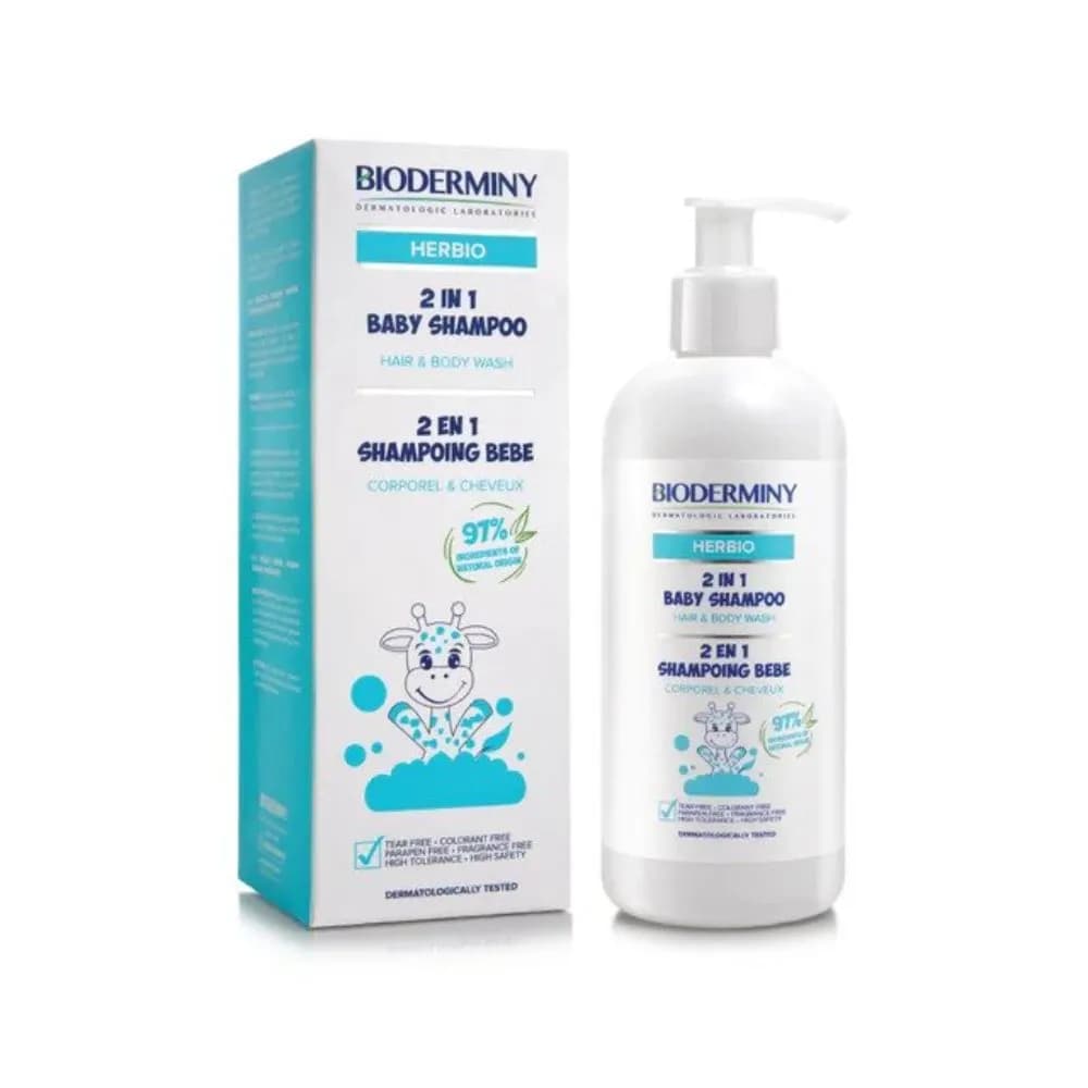 Bioderminy Herbio 2 In 1 Baby Shampoo For Hair & Body Wash 250ml 