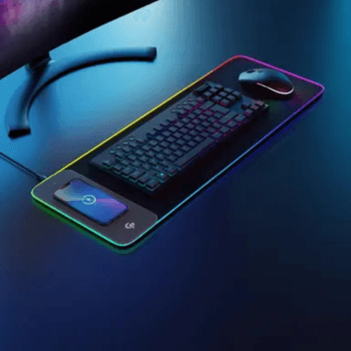 Porodo Gaming RGB Gaming Mouse Pad With 15W Fast Wireless Charger