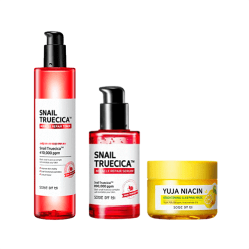 Snail Trucica Toner + Snail Truecica Serum +Yuja Niacin Sleeping Pack