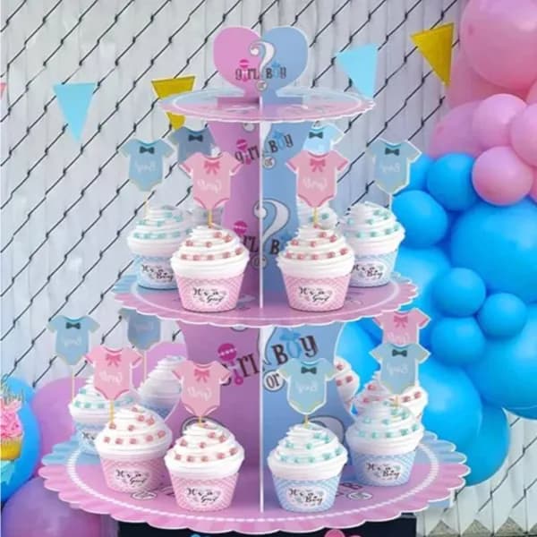 Gender Reveal Cupcake Stand