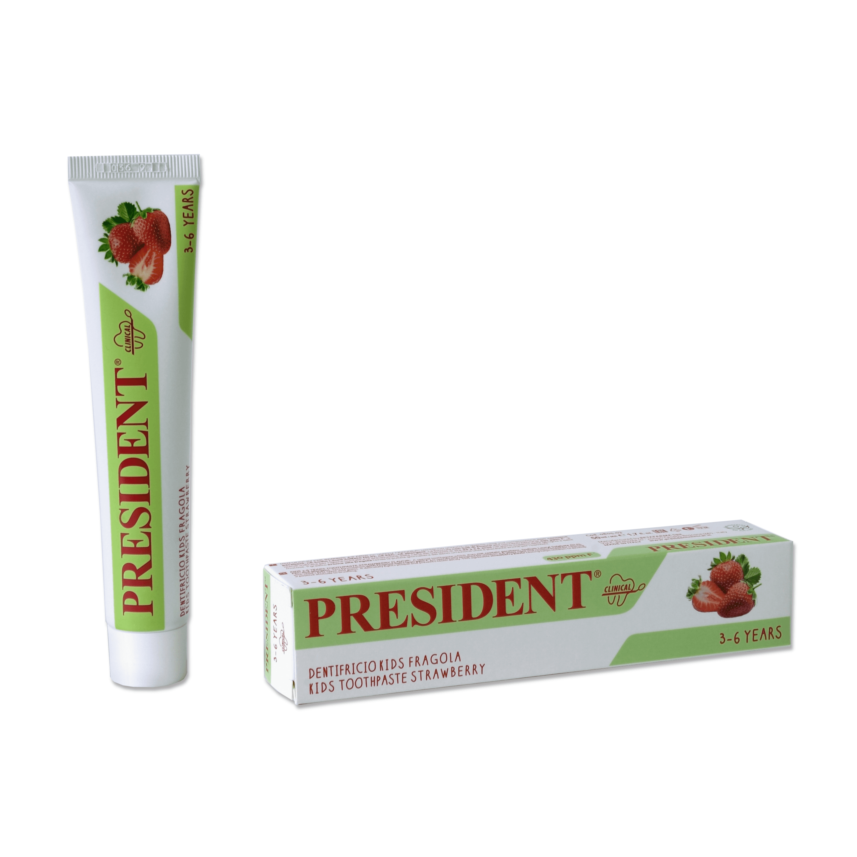 President Kids Toothpaste 3-6Years Strawberry 50Ml