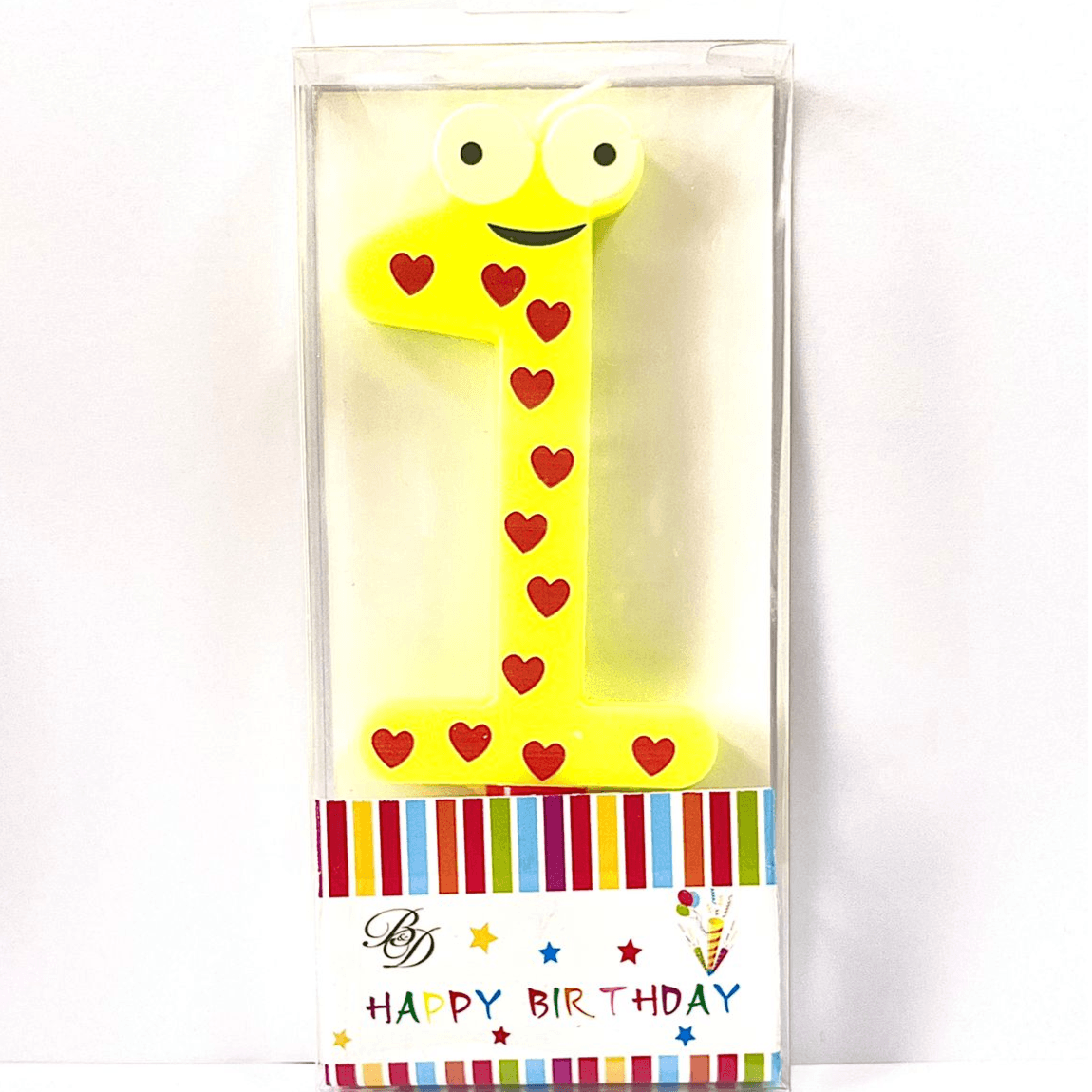 One Yellow With Heart Character Candle