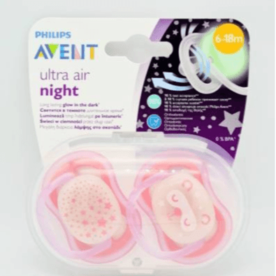 Avent Ultra Air Soother Sil 6-18m 2's Girl #SCF376/22