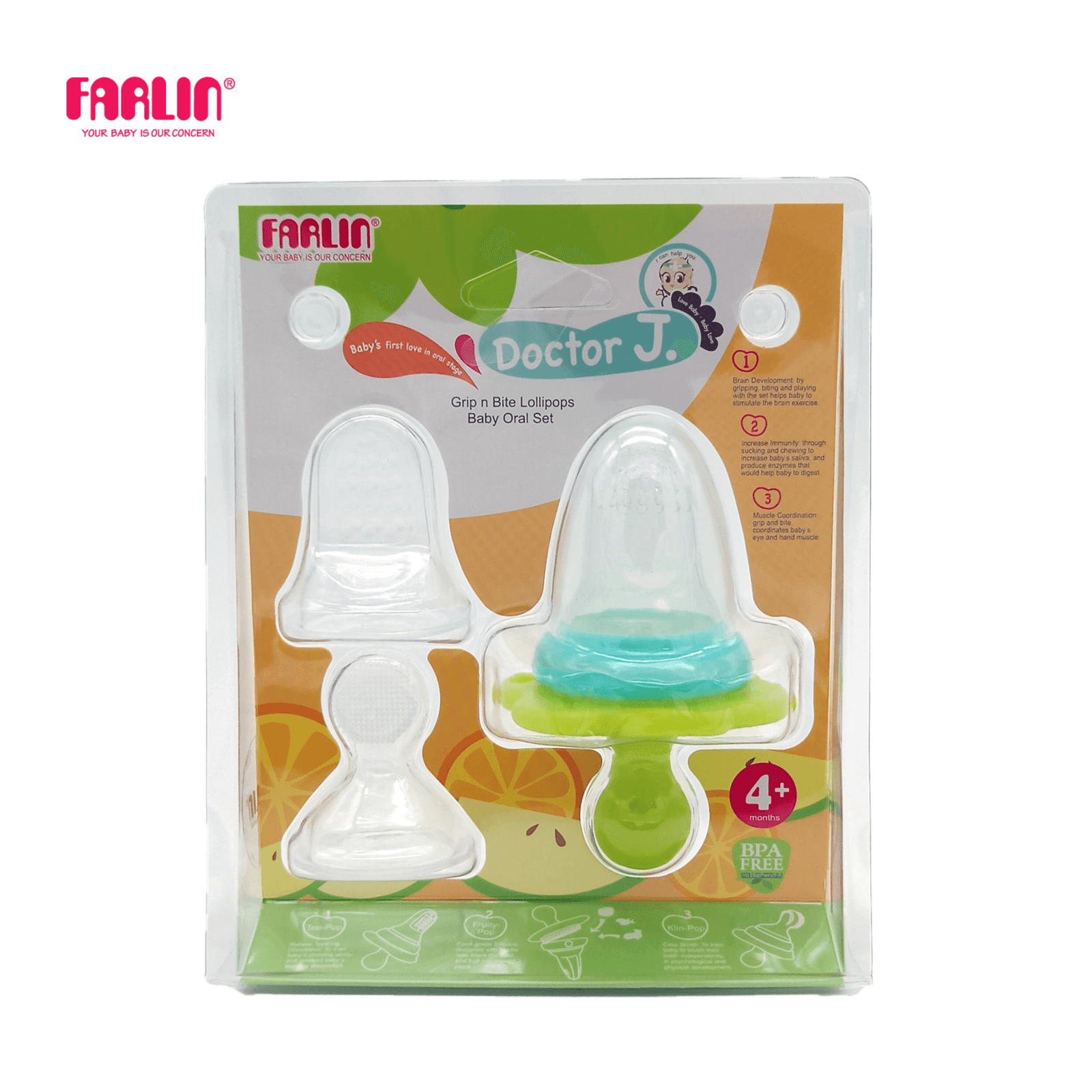 Bbc-003 - Farlin Hygienic Oral Set-Green No. 3504