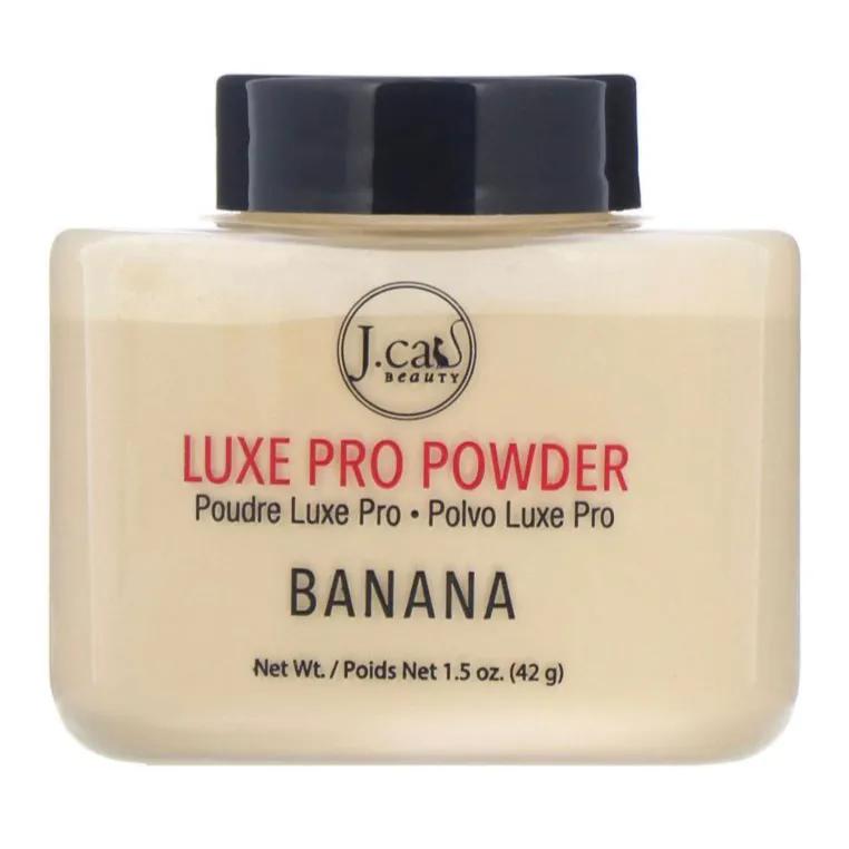 J.Cat Beauty - مسحوق Banana Luxe Pro Finishing Powder ، 1.5 أونصة (42 جم). ناعم ، حريري ناعم ، لمسة نهائية مات. يمتص الزيت الزائد. جي سي 41698