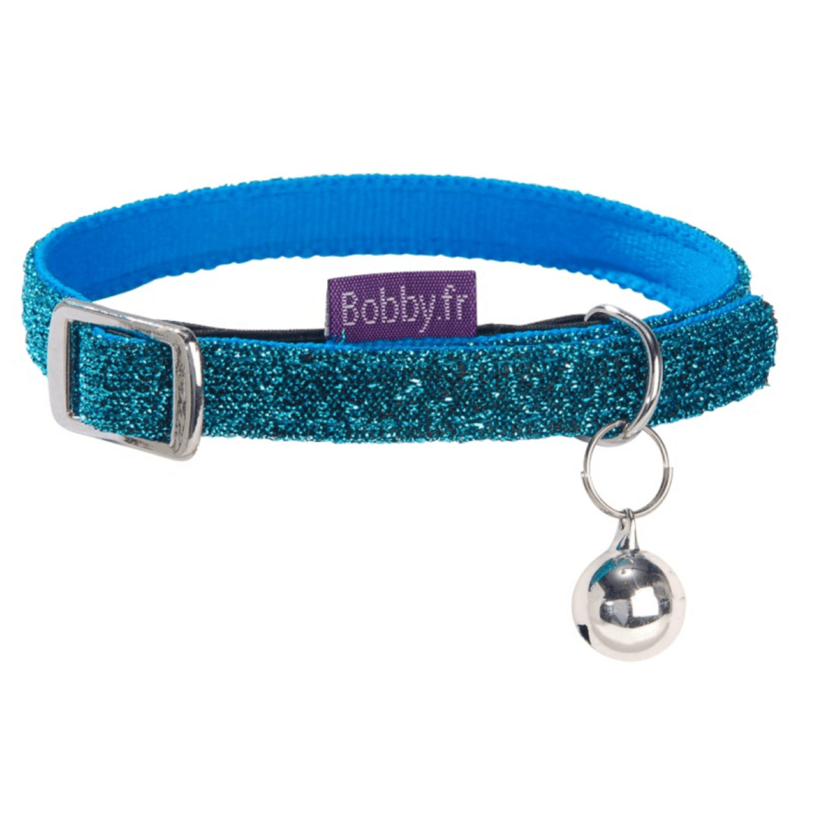 Disco Cat Collar With Bell - Glossy Blue