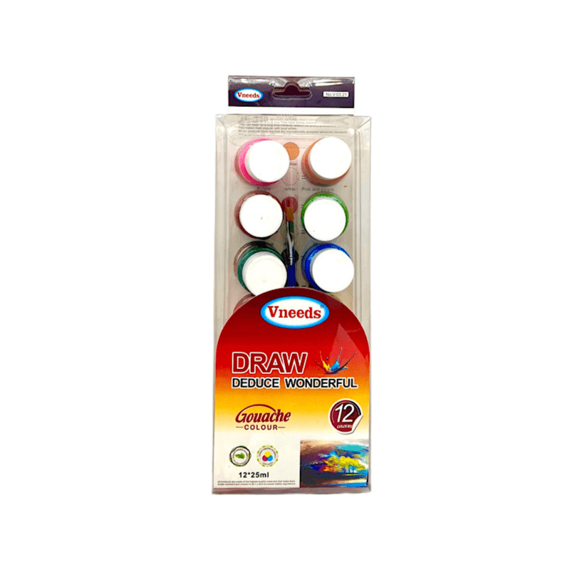 Colours Vneeds Draw Dedue Wonderful Gouache With Brush 12 Colours - 8300