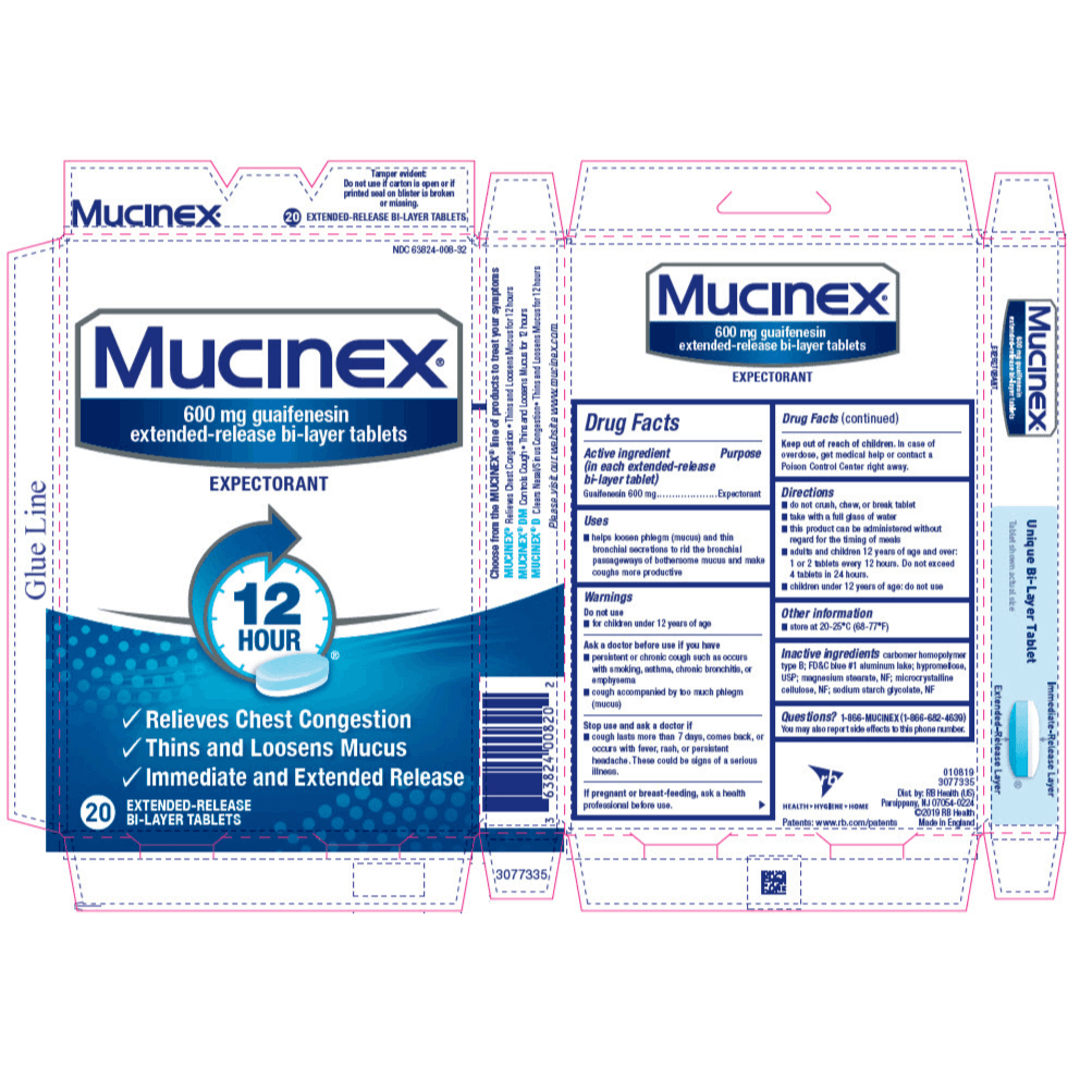 Mucinex Expectorant 20 Tablets