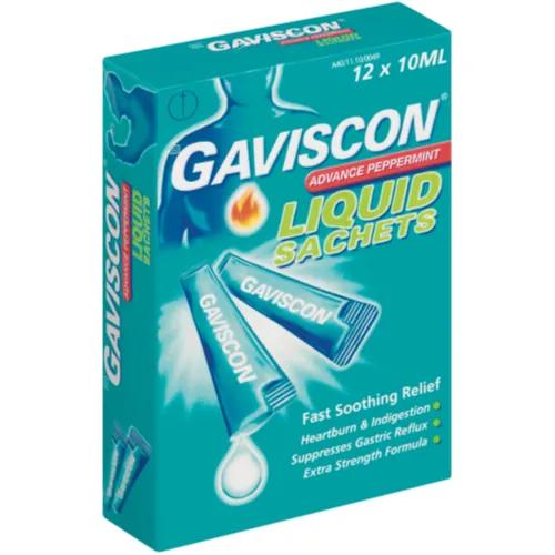 Gaviscon Advance Peppermint Liquid Sachets 12*10 Ml