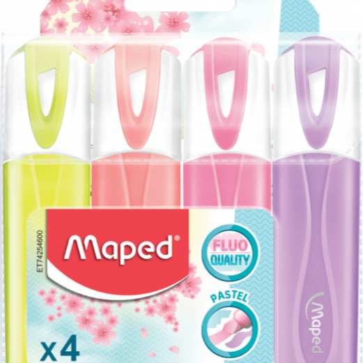 Maped Highlighter Fluopeps Pastel Pack Of 4 Colors (HLMD03_S4)