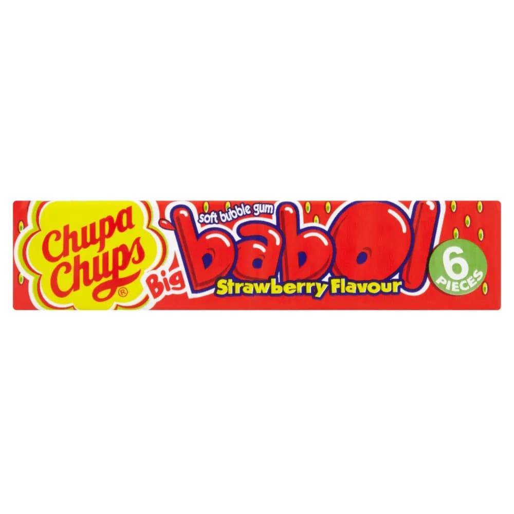 Chupa Chups Babol Soft Bubble Gum Strawberry Flavour 6 Pieces