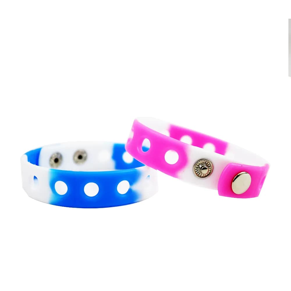 Two-color adjustable silicone bracelet (1 piece)